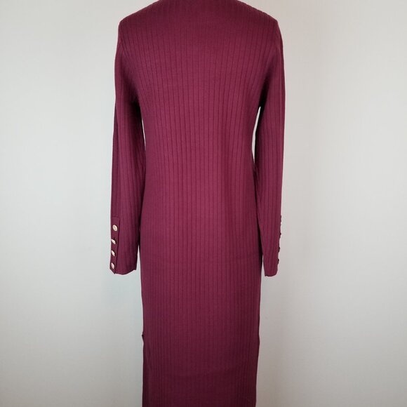 Apricot Burgundy Wine Long Sleeve Knit Sweater Midi Dress Size 10 NEW w/Tags - Picture 8 of 10
